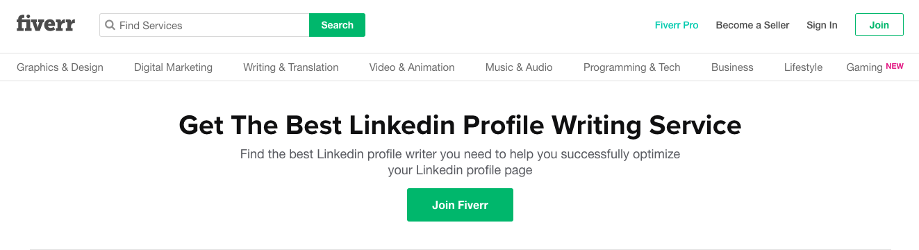 Fiverr-LinkedIn个人资料撰写服务