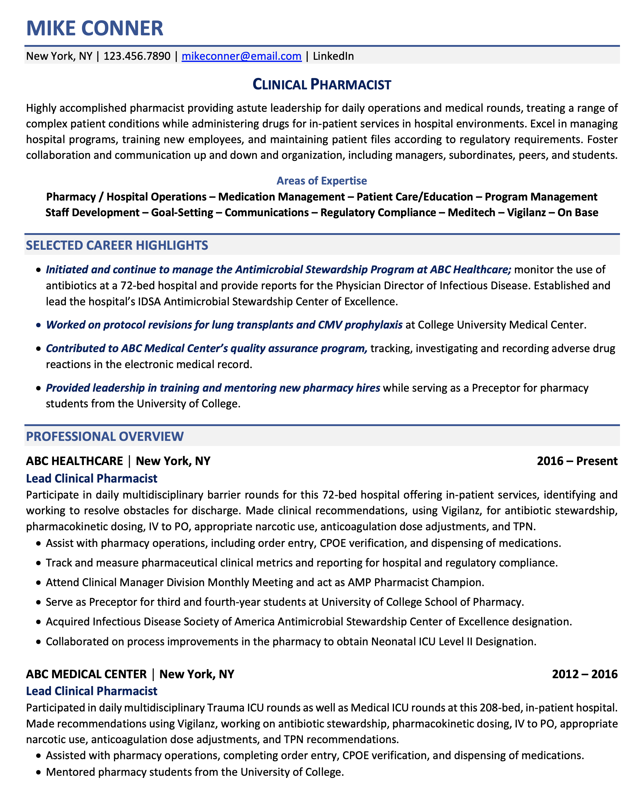 Best Pharmacist Resume Example Livecareer Good Resume - vrogue.co