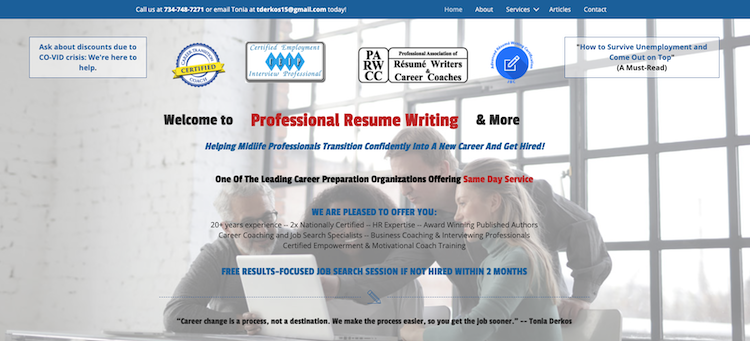 Professional Resume Writing - Best Detroit Resume Service
