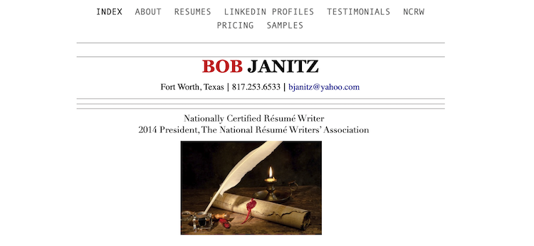 Bob Janitz - Best Fort Worth Resume Service